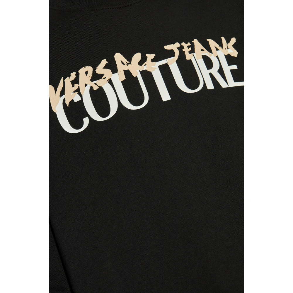 Versace Jeans Couture Sweatshirt met bedrukt logo Black Heren
