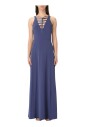 robe-maxi-bleue-avec-col-en-dentelle