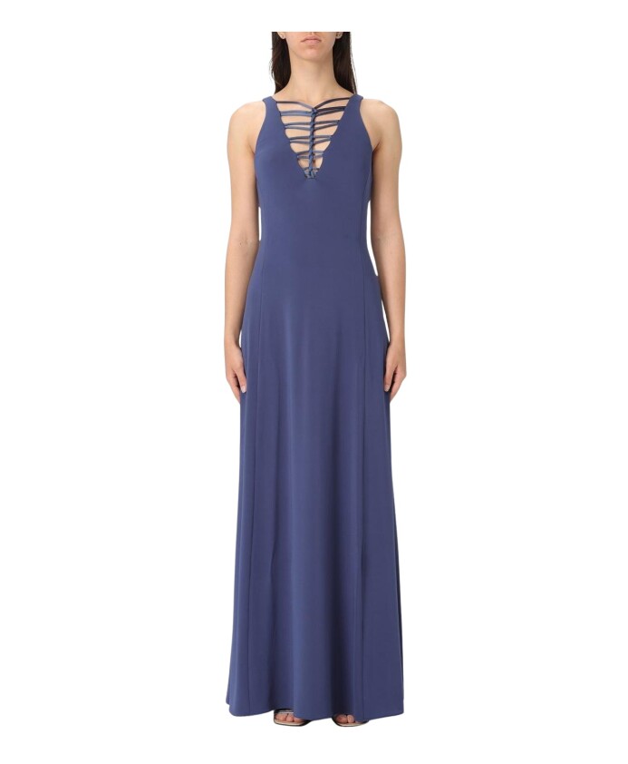 robe-maxi-bleue-avec-col-en-dentelle