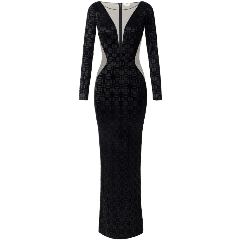 Elisabetta Franchi Zwarte Jurk Aw24 Damesmode Black Dames