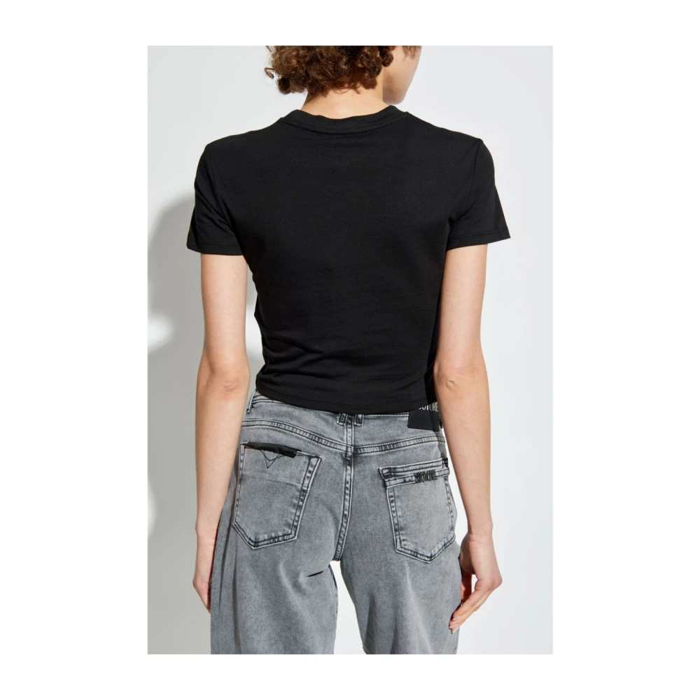 Versace Jeans Couture Zwarte T-shirts & Polo's voor vrouwen Black Dames