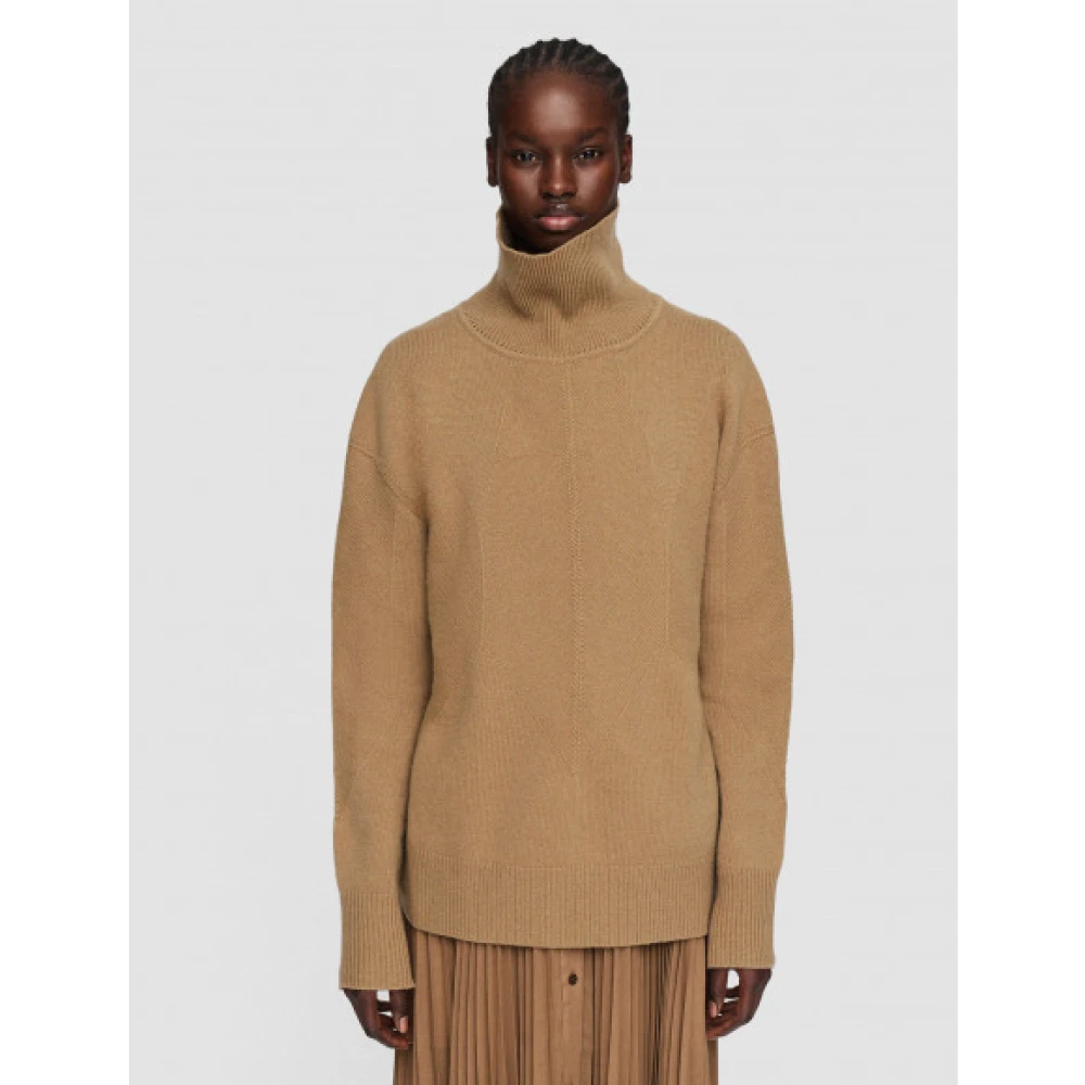 joseph Merino Wool High Neck Jumper Brown Dames