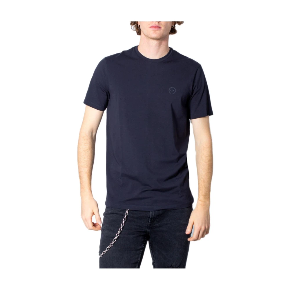 Armani Exchange Men's Blue Round Neck T-Shirt