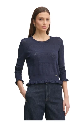 Sweater med volangkant