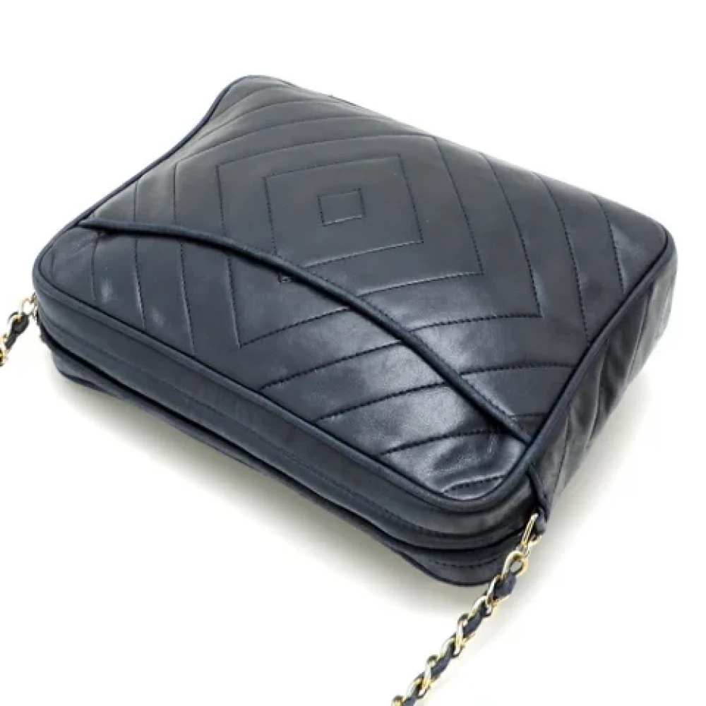 Chanel Vintage Pre-owned Leather chanel-bags Blue Dames