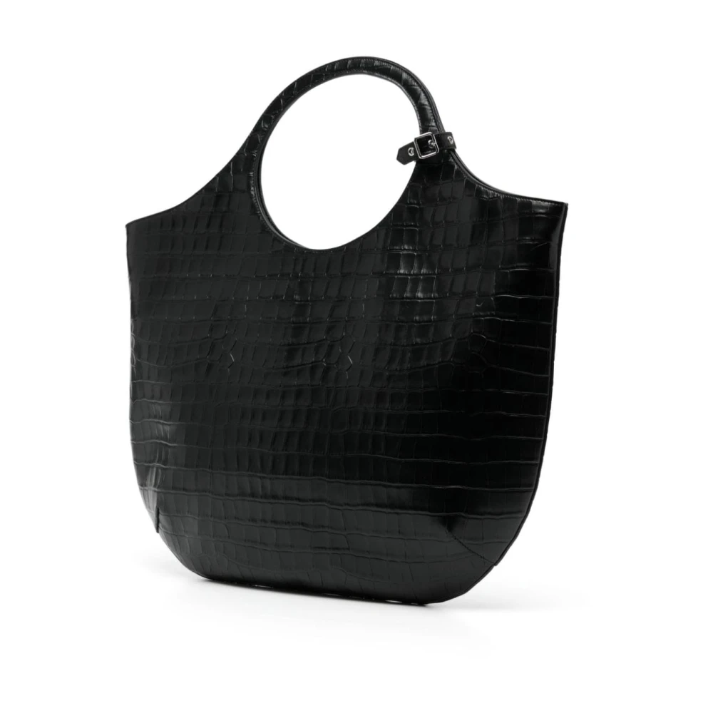 Courrèges Geëtste Krokodileffect Zwarte Tas Black Dames
