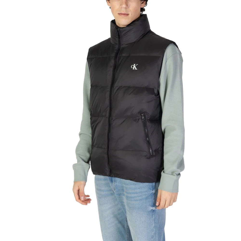 Calvin Klein Jeans Zwarte Polyamide Jas Herfst Winter Collectie Black Heren