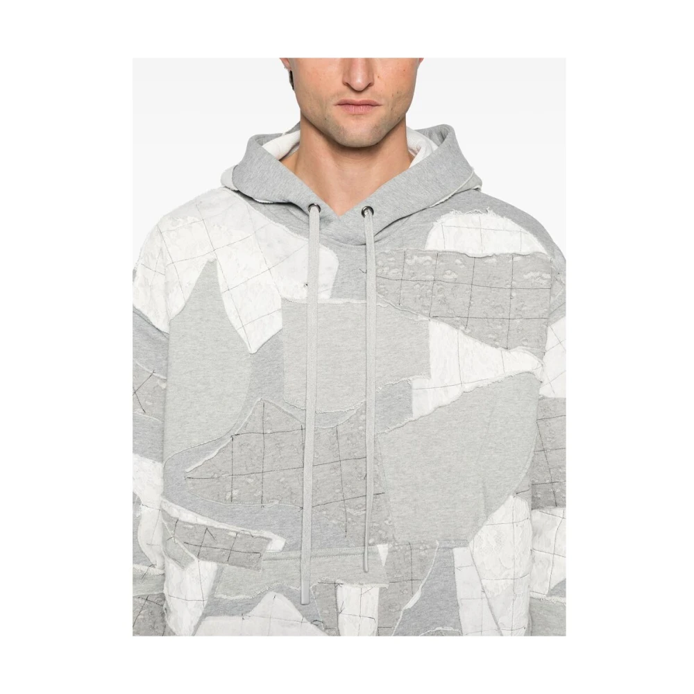 Who Decides War Grijze Patchwork Kant Sweater Gray Heren