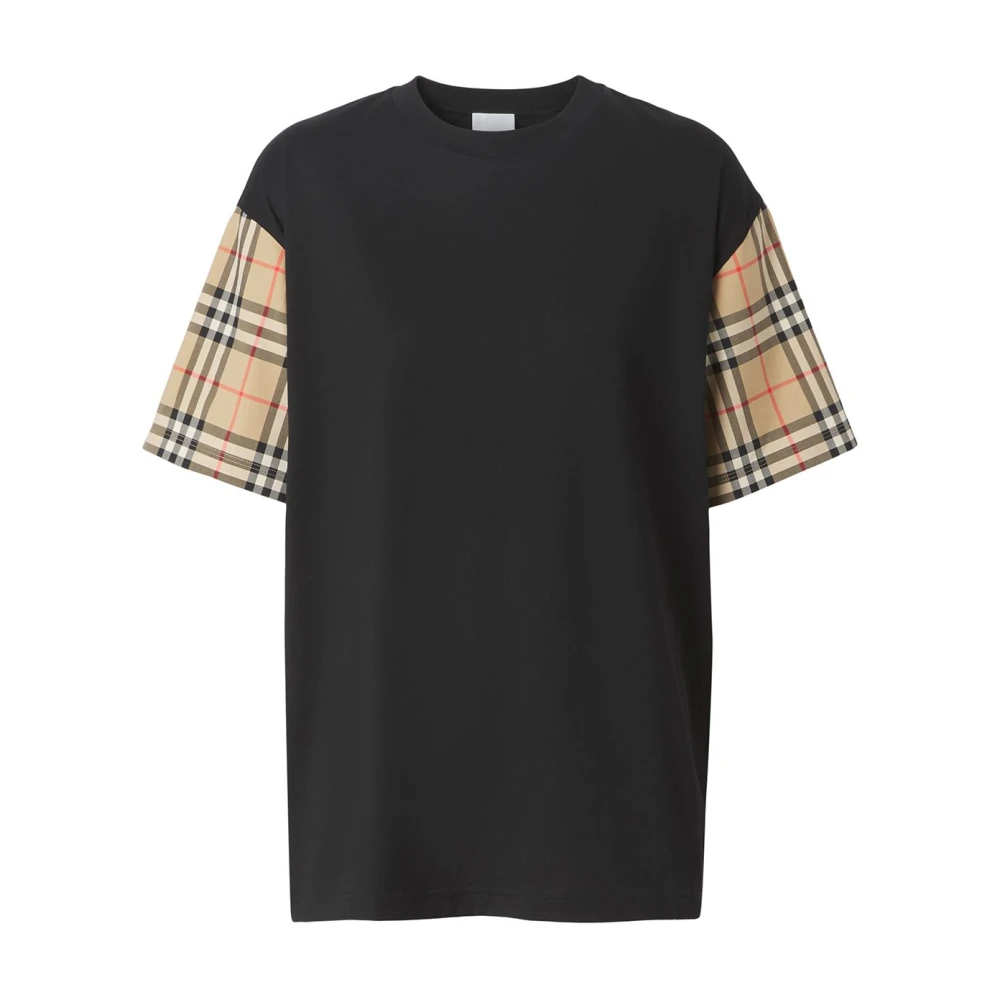 Burberry Vintage Check-ärm T-shirt Black, Dam
