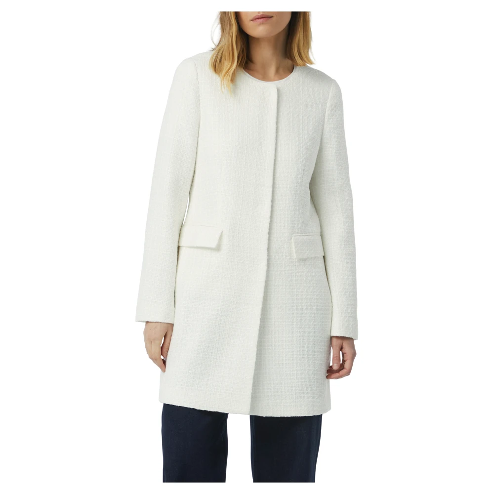 comma Gestructureerde Tweed Blazerjas White Dames