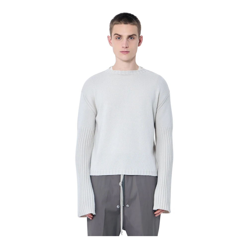 Rick Owens Cashmere Crewneck Trui Beige Heren