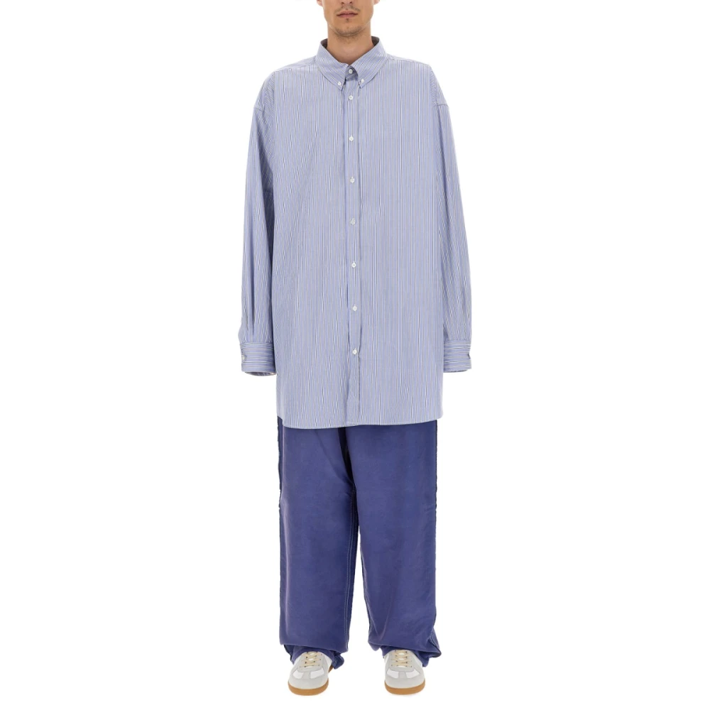 Maison Margiela Oversized Katoenen Shirt Gemaakt in Italië Blue Heren