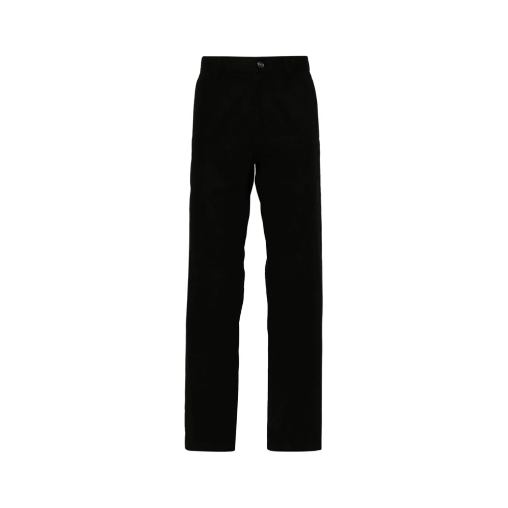 A.p.c. Zwarte Corduroy Straight Leg Broek Black Heren