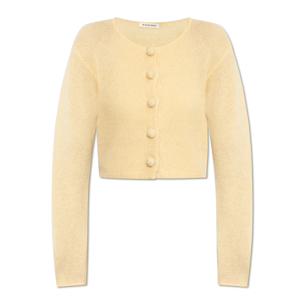 By Malene Birger Wolmix Crew Neck Cardigan By Herenne Birger Yellow Dames