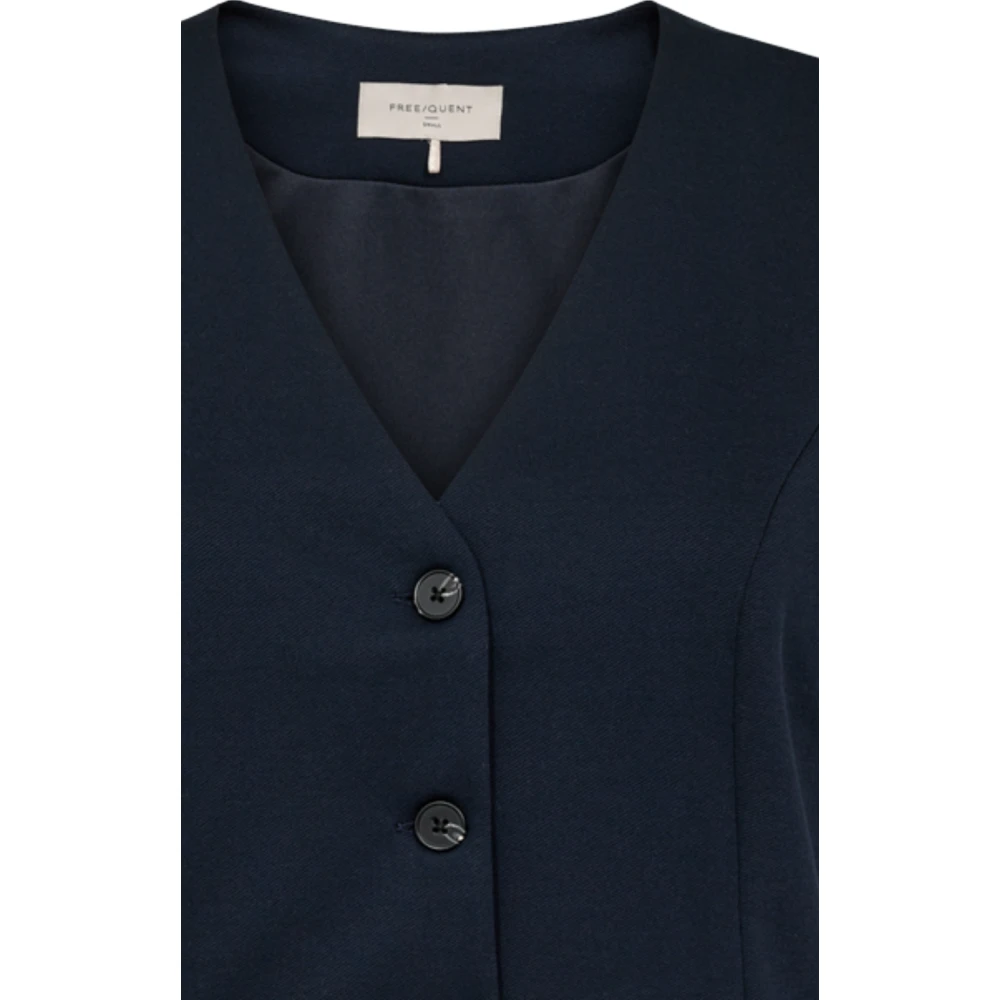 Freequent Klassiek Jersey Vest met Volledige Voering Blue Heren