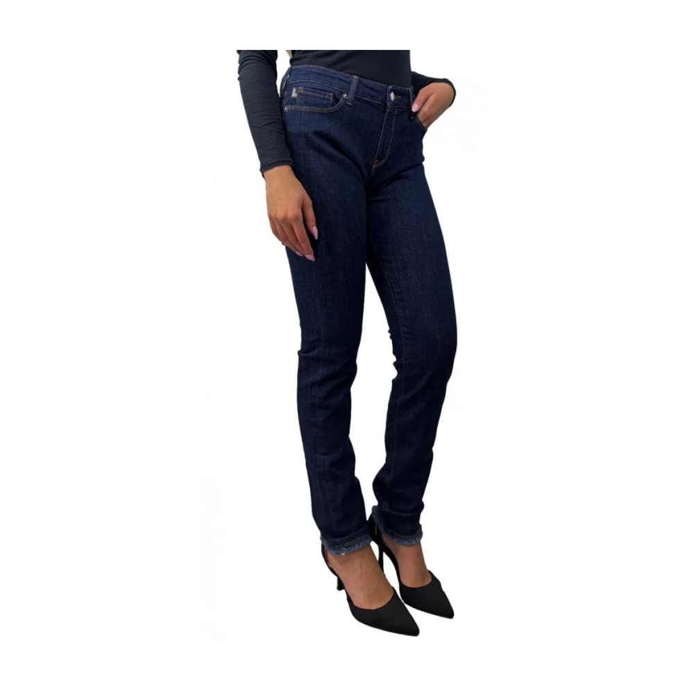 Love Moschino Klassieke Jeans in Katoen Elastaan Mix Blue Dames
