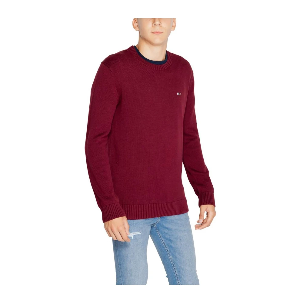 Tommy Jeans Klassieke Katoenen Gebreide Trui Red Heren
