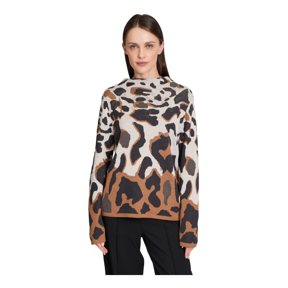 Betty Barclay Animal Print Jacquard Sweater Multicolor Dames