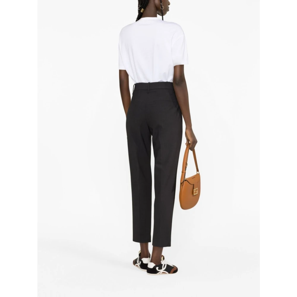 BRUNELLO CUCINELLI Antraciet wollen broek met monile detail Gray Dames