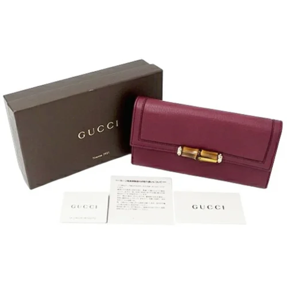 Gucci Vintage Pre-owned Leather wallets Red Dames