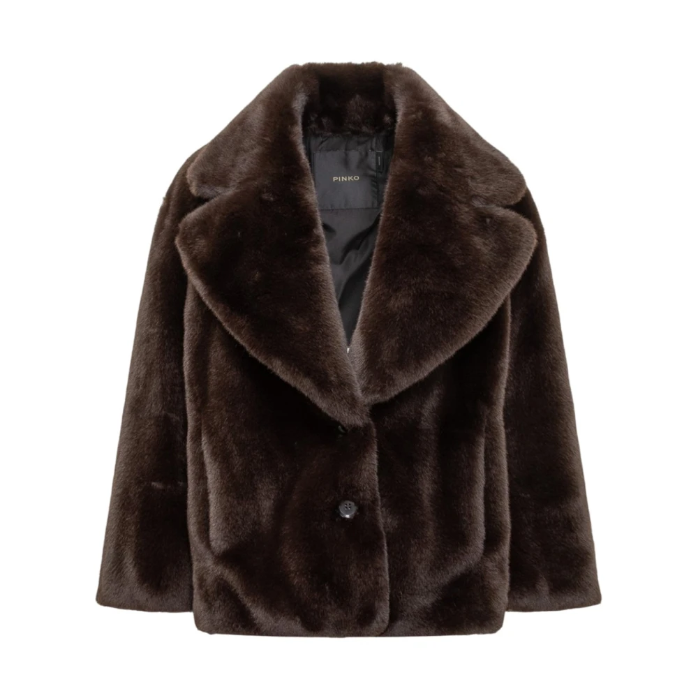 Pinko Eco Bontjas Wijde Snit Brown Dames