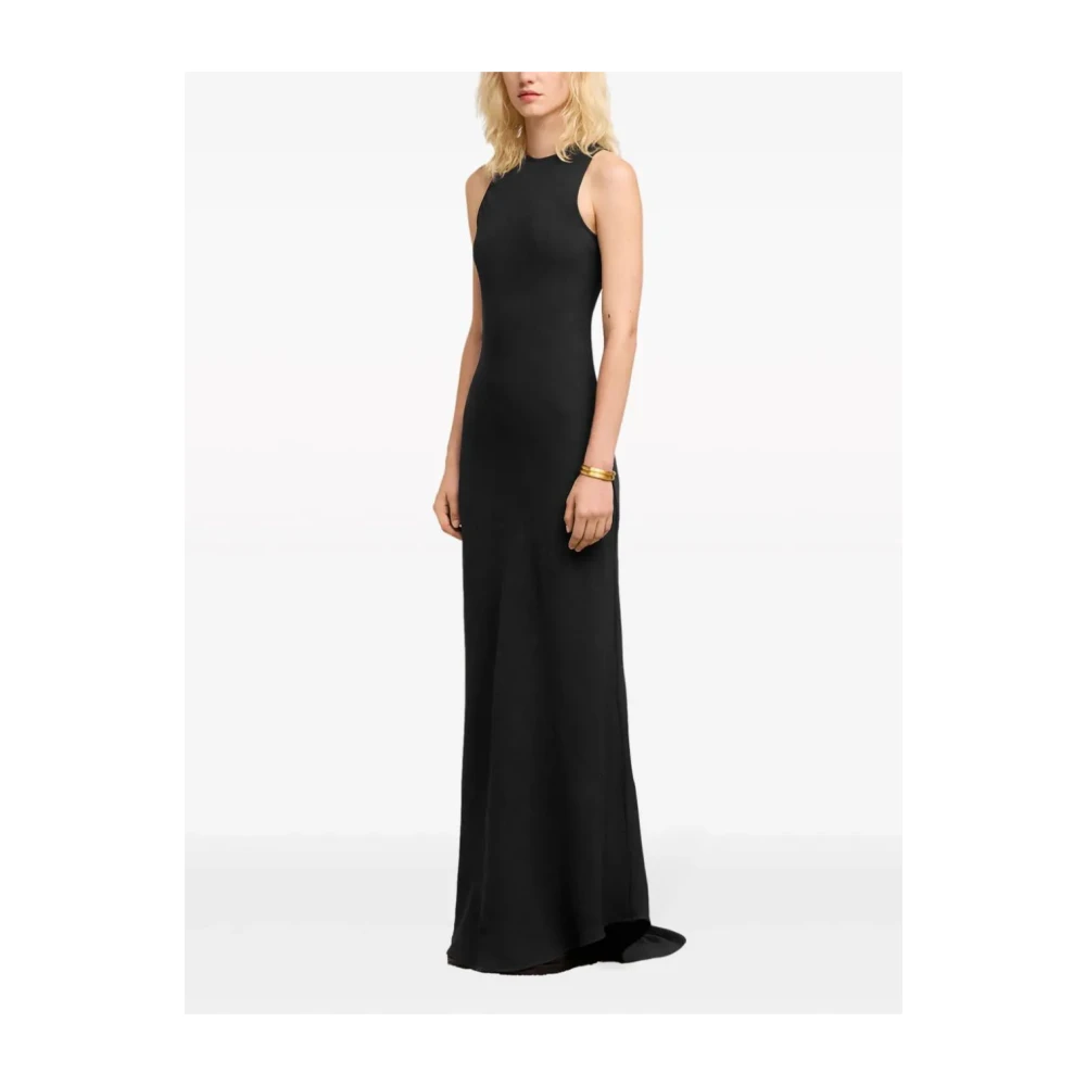 Ami Paris Zwart Biais Gesneden Jurk Black Dames