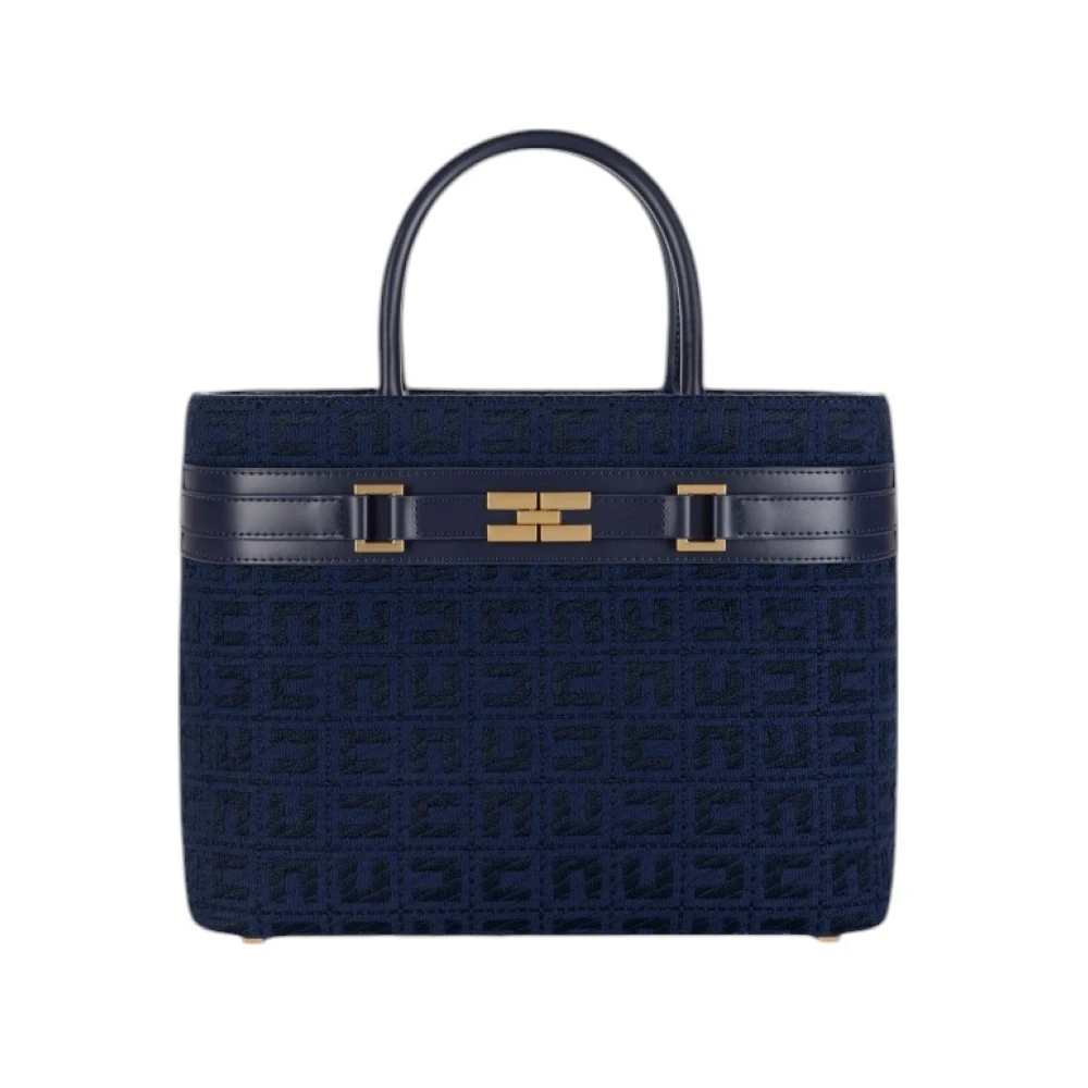 Elisabetta Franchi Stijlvolle leren tas voor vrouwen Blue Dames