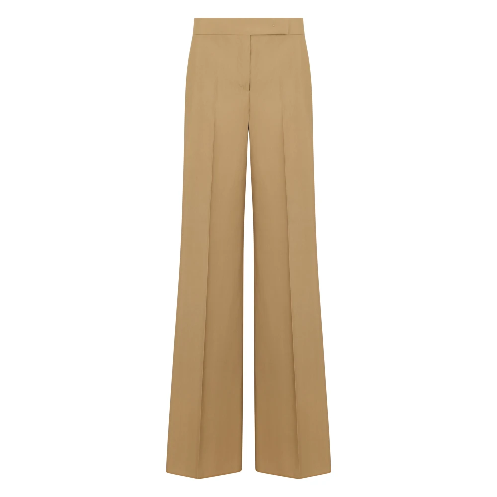 Max Mara Women's Beige Wide Trousers, Xs, Bell-Bottoms
