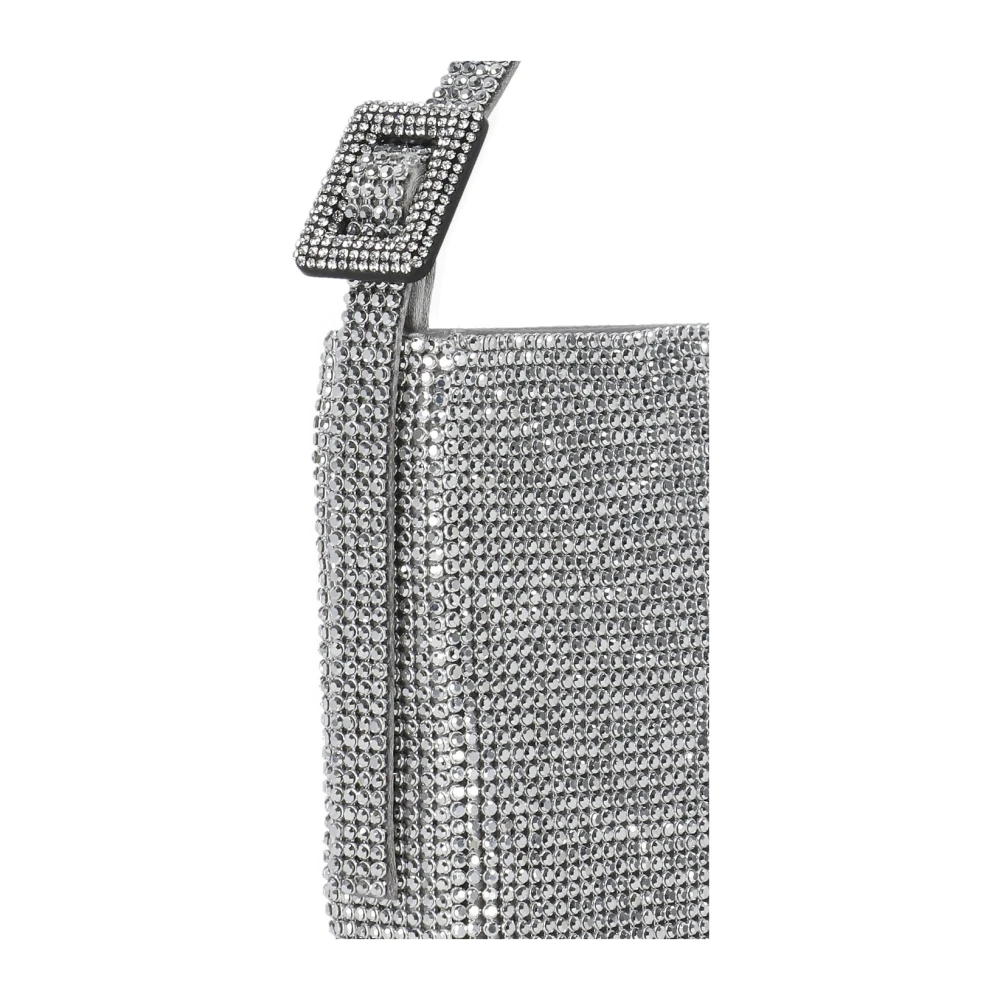 Benedetta Bruzziches Zilveren Handtas met Rits en Strass Gray Dames