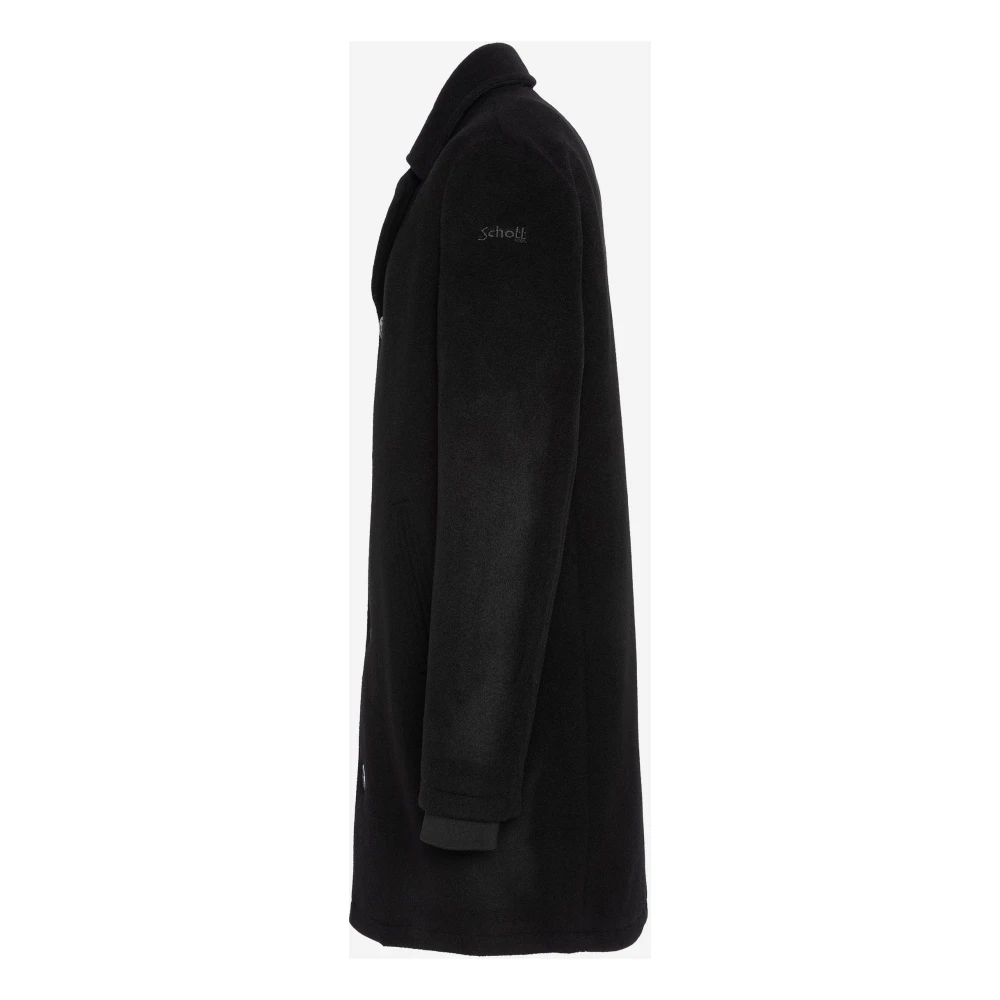 Schott NYC Lange Zwarte Jas Miles2 Stijl Black Heren