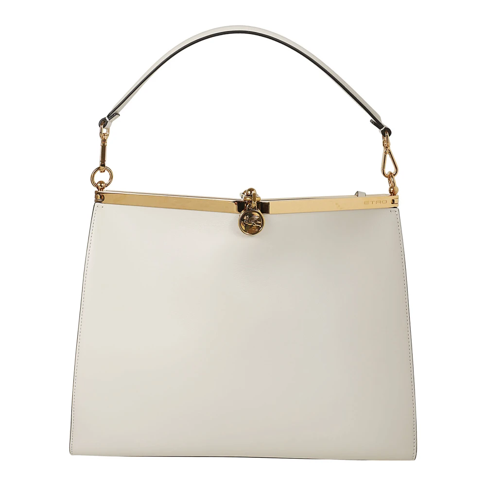 ETRO Witte Schoudertas met Metalen Sluiting White Dames