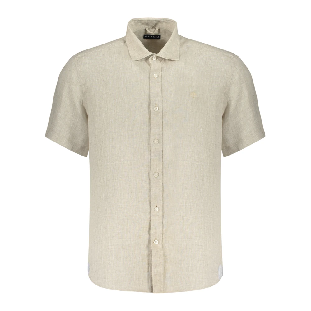 North Sails Spread Collar Shirt - Male - Short Sleeve Shirts - Beige - L - Shirts