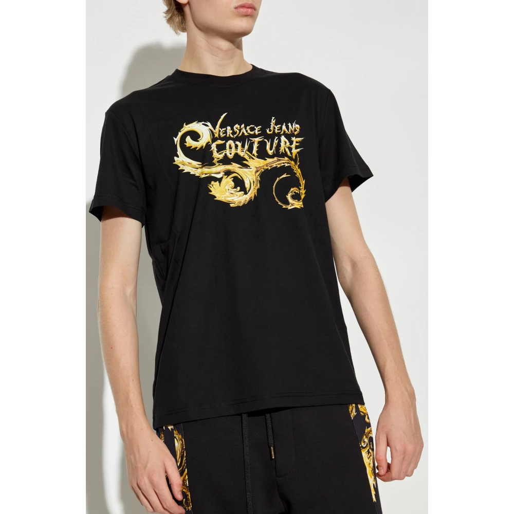 Versace Jeans Couture T-shirt met logo Black Heren