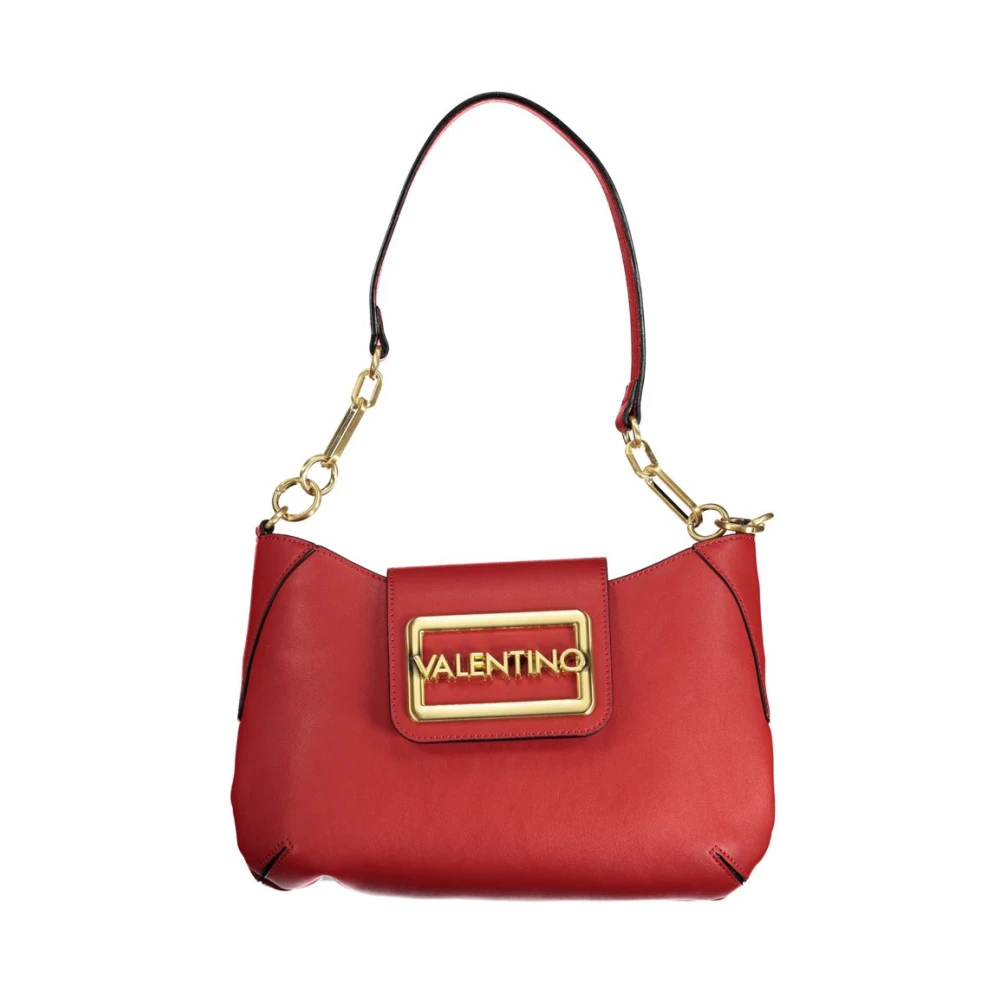Valentino By Mario Valentino Unisex Red Polyethylene Handbag With Adjustable Strap And Contrast Details