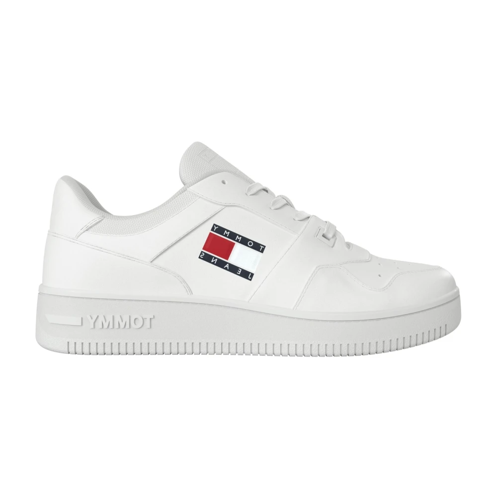 Tommy Jeans Retro BA Sneakers Leer Dames Schoenen Wit