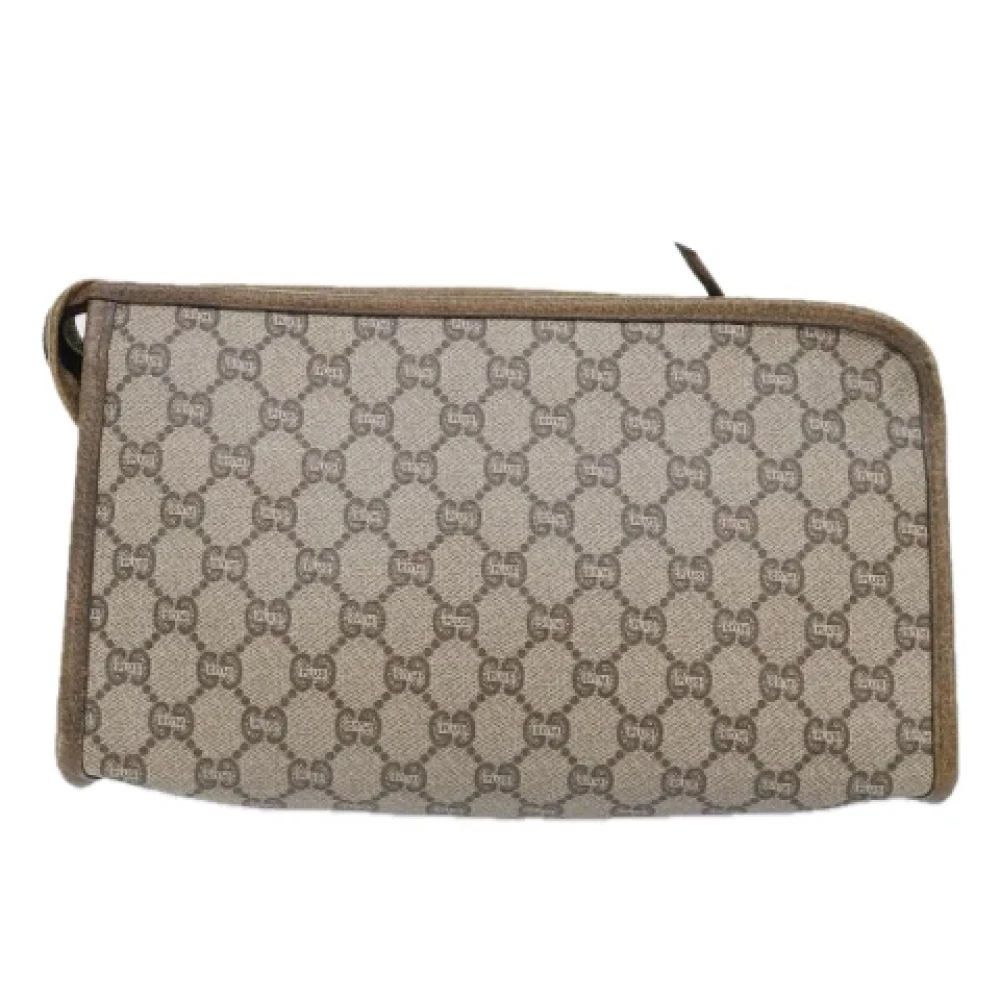 Gucci Vintage Pre-owned Canvas clutches Beige Dames