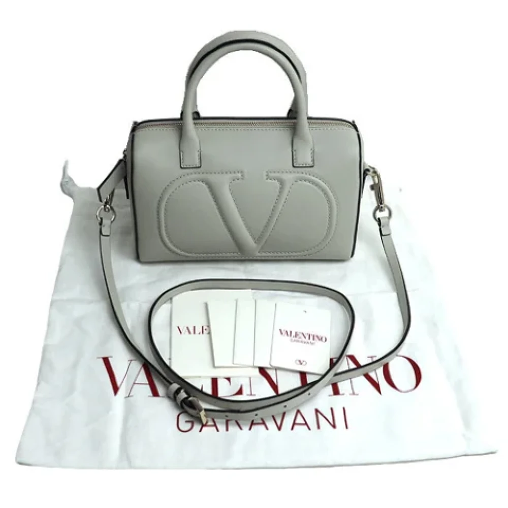 Valentino Vintage Pre-owned Leather shoulder-bags Gray Dames