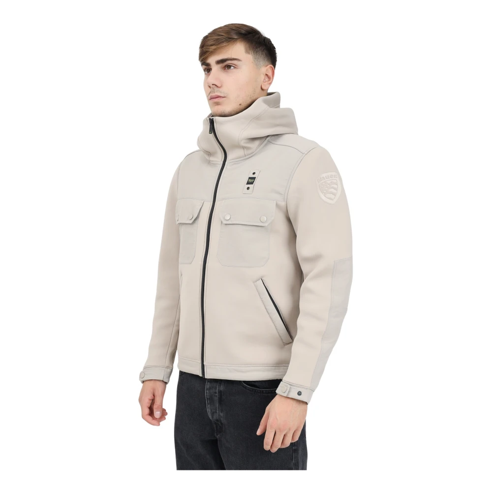 Blauer Beige gewatteerde jas met capuchon Beige Heren