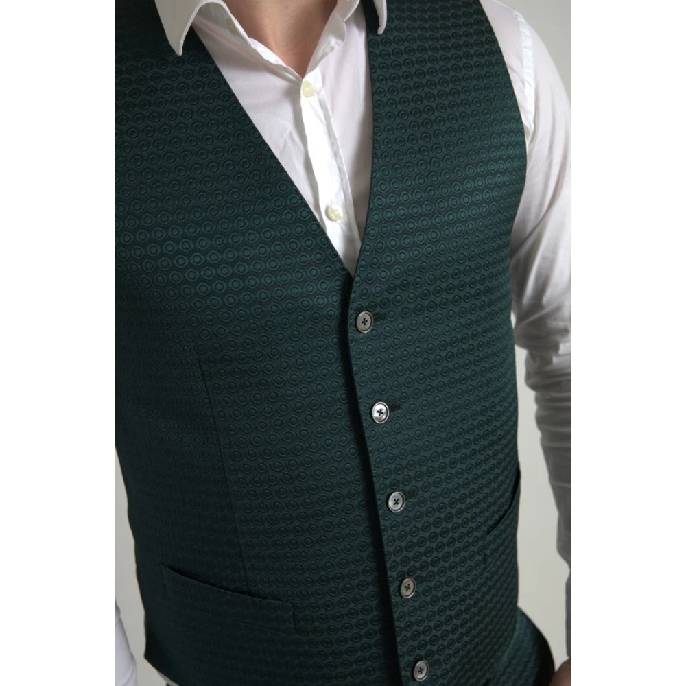 Dolce & Gabbana Single Breasted Suits Green Heren
