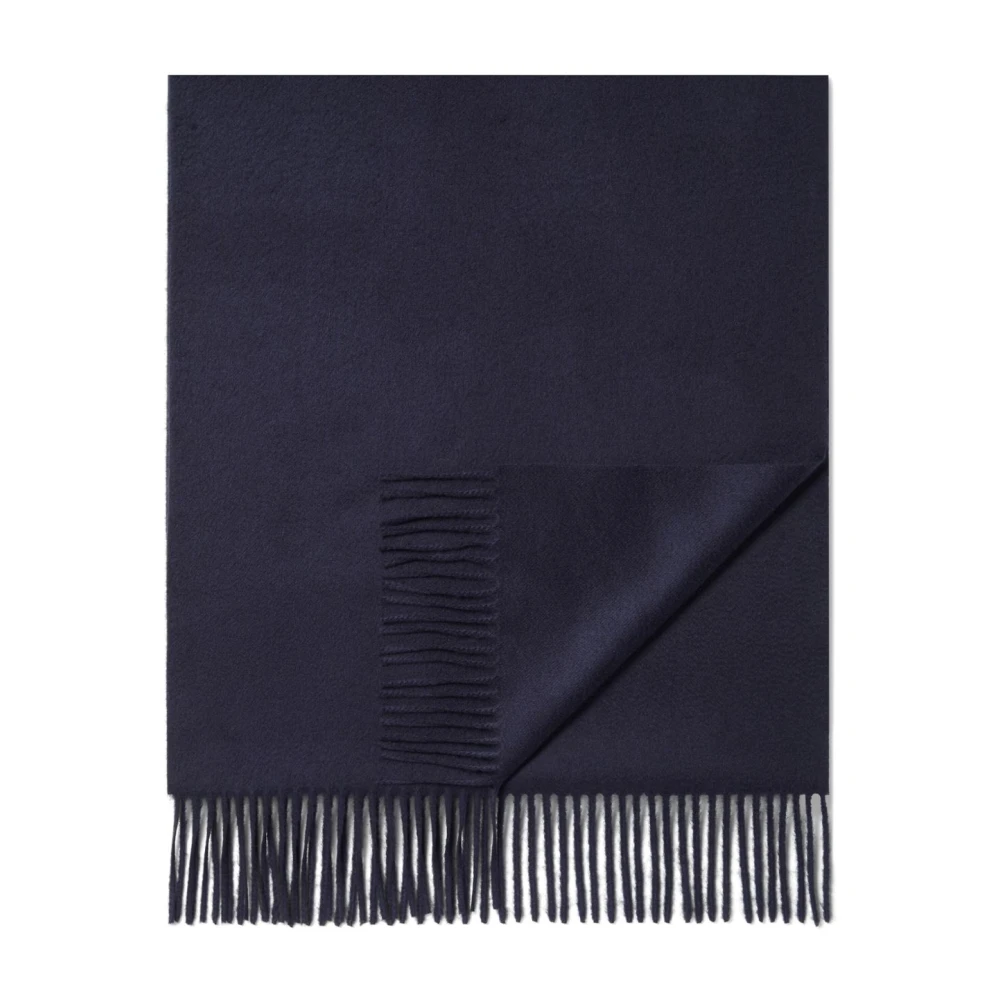 Zegna Uomo Nero - Sciarpa In Cashmere Nera Con Logo Ricamato - Accessories - One Size