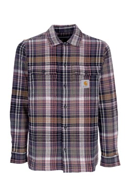 check-print-long-sleeve-shirt-brown