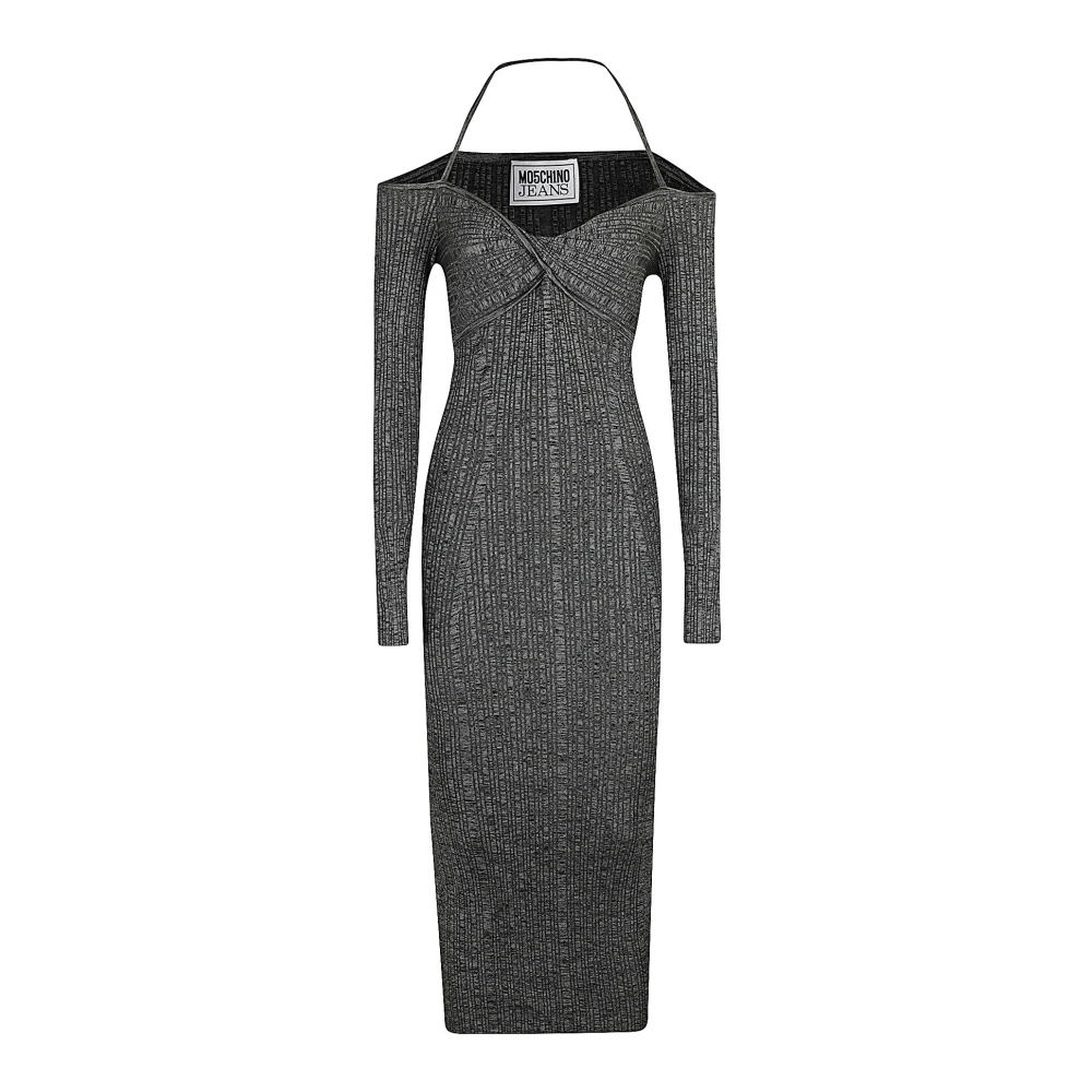 Moschino Zachte Viscose Mouline Trui Gray Dames