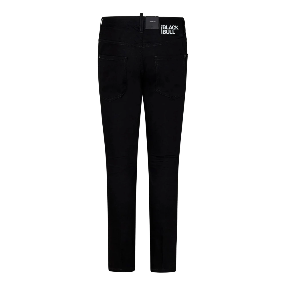 Dsquared2 Zwarte Bull Skater Skinny Jeans Black Heren