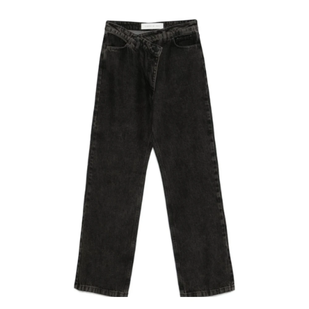 Federica Tosi Donkergrijze Straight Cut Denim Jeans Gray Dames