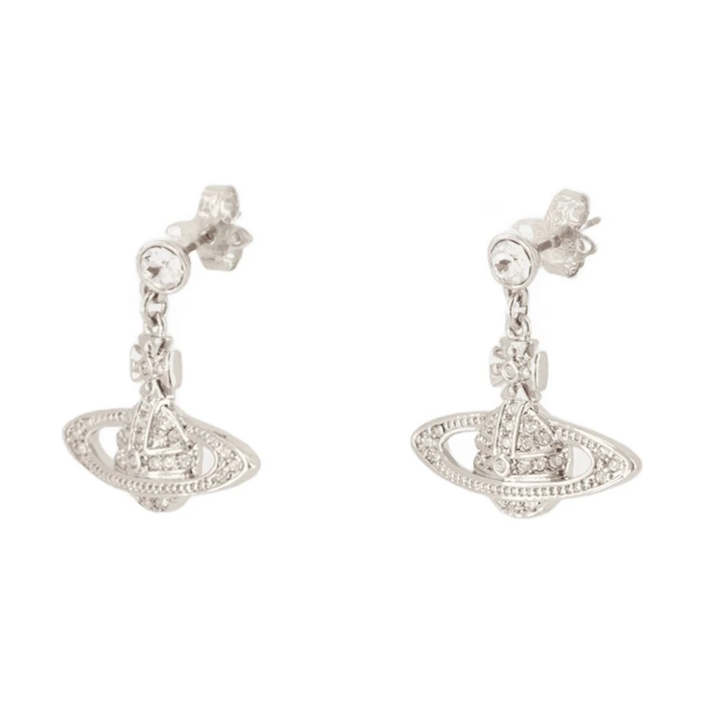 Vivienne Westwood Mini Bas Relief Drop Earrings - Female - Earrings - Gray - One Size - Accessories