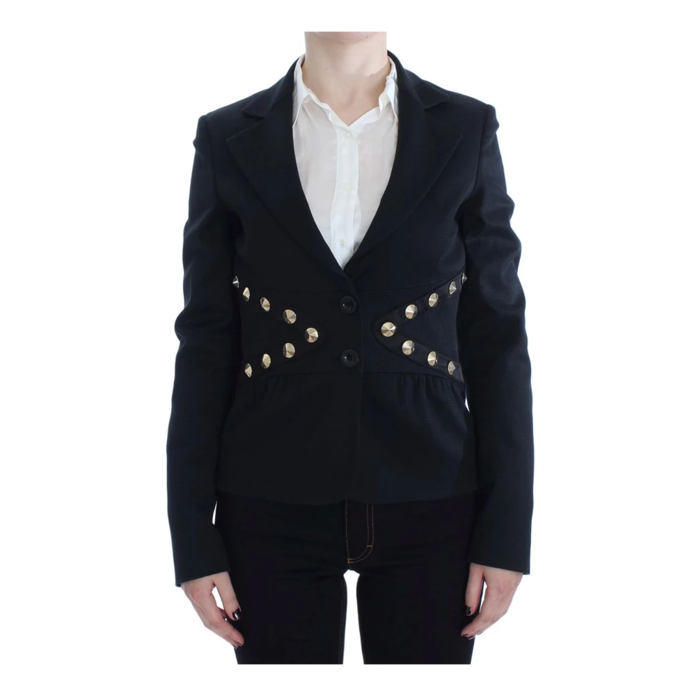 Exte Zwart Gouden Knoop Blazer Jas Black Dames