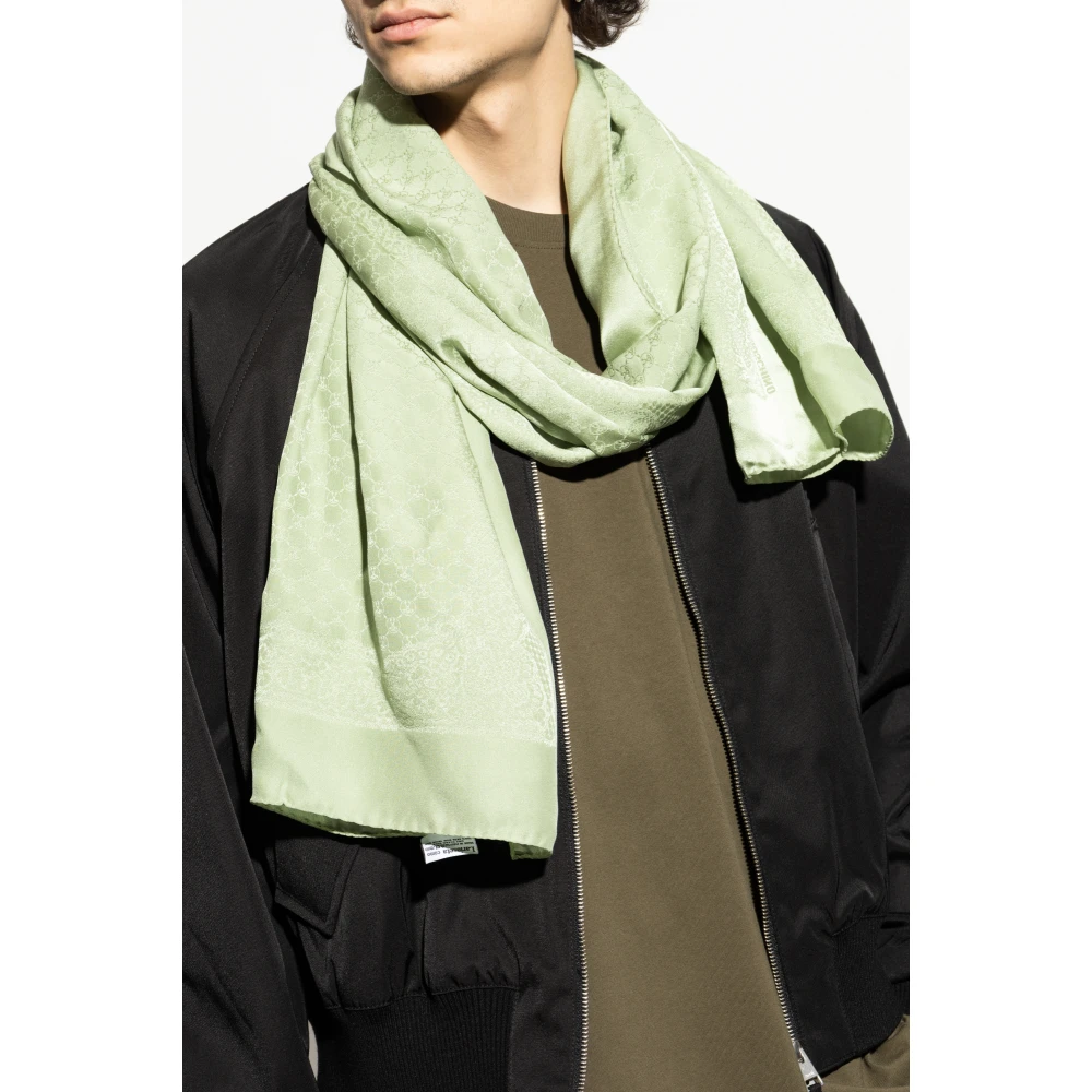 Moschino Zijden sjaal Green Unisex