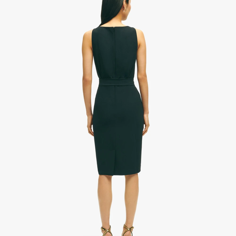 Brooks Brothers Zwarte Stretch Polyester Crêpe Jurk Black Dames