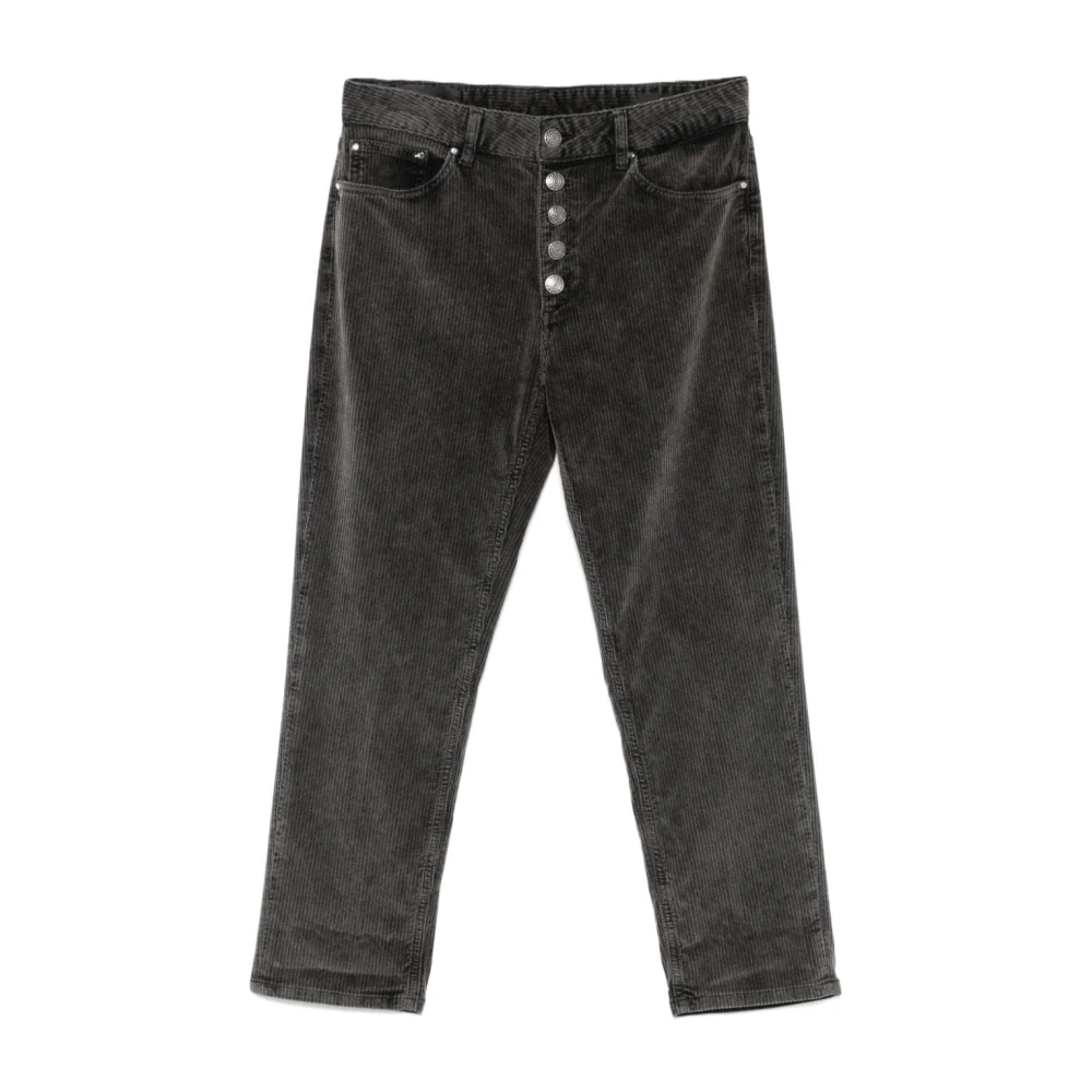 Dondup Svarta Corduroy Jeans Knappgylf Black, Dam