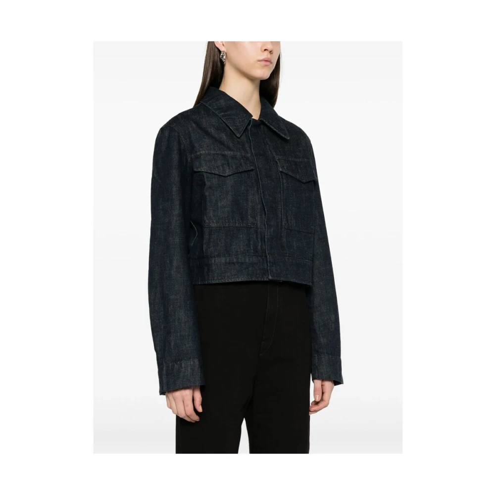 Lemaire Indigo Blauw Klassieke Kraag Buitenkleding Blue Dames